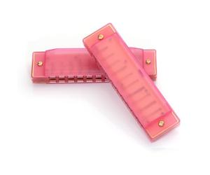Harmonica acoustique, 10 trous en do diatonique pour orgue de poche (3C) | Peigne en plastique teinté translucide avec vis exposées - Composant portable en laiton - Ensemble de toiles de fond pour