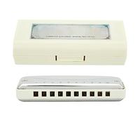 Harmonica Blues 10 Trous, Instrument à Vent Portable, Étanche, Blanc - Qualité Professionnelle, Design Compact, Idéal Débutants et Cadeau (Blanche)