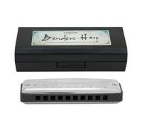Harmonica Blues 10 Trous, Portable, Couverture Acier Inoxydable Brillant, Étanche, Tonalité F Blanc - Conception Ergonomique, Résistance à la Corrosion, Pour Débutants et (Noire)