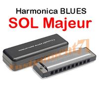 HARMONICA BLUES EN SOL MAJEUR 10 COMPARTIMENT DIATONIQUE