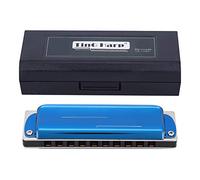 Harmonica Blues Harp 10 trous en e Si b, instrument musical blanc avec marquages - son clair et stable, corps ABS résistant à l’eau, idéal pour débutants et musiciens (Bleue)