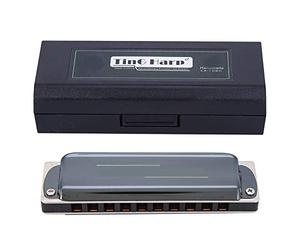 Harmonica Blues Harp 10 trous en e Si b, instrument musical blanc avec marquages - son clair et stable, corps ABS résistant à l’eau, idéal pour débutants et musiciens (Noire)