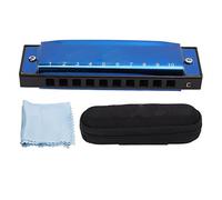 Harmonica C Key 10 trous, échelle diatonique, orgue buccal, Instrument de musique pour débutant (Bleu foncé)