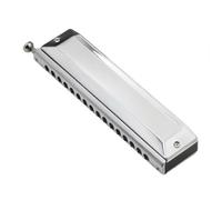 Harmonica chromatique 16 trous 64 tonalités Clé de C Instrument à vent anche pour débutants Adultes Amateurs musique avec chiffon nettoyage Boîte rangement