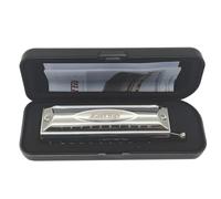 Harmonica chromatique à 10 trous, 40 tons, clé de do, instruments de musique pour adultes, joueurs professionnels, étudiants et débutants (argent)