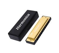 Harmonica chromatique à 10 trous avec finition métallique lisse diatonique adapté pour les amateurs de musique et les étudiants en métal ABS