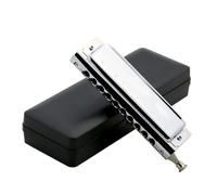 Harmonica Chromatique En Do Pour Adulte Instrument À 16 Trous En Or Et Argent Harmonica Diatonique Instrument Professionnel(10 hole silver)