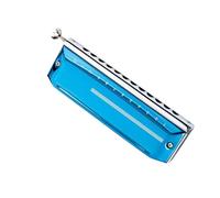Harmonica Chromatique Gris Argenté 10 Trous 40 Notes Instrument De Musique Professionnel Harmonica Diatonique Instrument Professionnel(12 C blue)