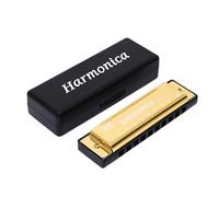Harmonica de poche multifonctionnel à 10 trous avec construction en métal et peigne ABS adapté à tous les niveaux de compétence Harmonica permanent pour débutants