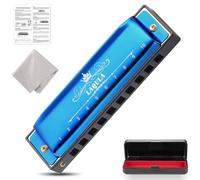 Harmonica Diatonic Blues Harmonica C Harmonica Key Harmonica 10 Trous avec étui de Protection, Cadeau D'harmonica Standard pour Adultes, Professionnels, Débutants et étudiants (Bleu)
