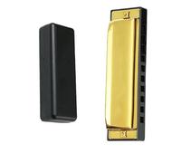 Harmonica Diatonique 10 Trous En Do Avec Étui En Bronze Phosphoreux Kit Pour Débutant Harmonica Débutant Instrument Professionnel(Gold)