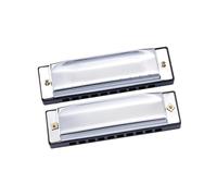 Harmonica Diatonique 10 Trous En Do Pour Débutants Couleur Or Bleu Et Argent Harmonica Débutant Instrument Professionnel(Silver)