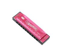 Harmonica diatonique à 10 trous en métal avec étui pour enfants et débutants, mini orgue de 10,4 cm avec anches en bronze, idéal pour les étudiants (rose)