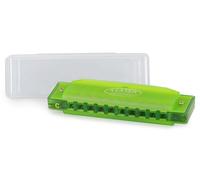 Harmonica Diatonique Enfants 10 Trous Armonica Blues en Ut Majeur Plastique Vert
