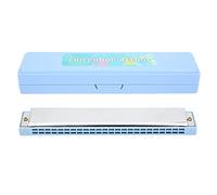 Harmonica Diatonique Mouthorgan, Couleur Variée, 24 Trous, Acier Inoxydable - Performance Polyvalente, Artisanat Exquis, Débutants et Enfants (Bleue)