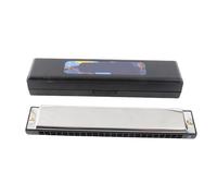 Harmonica Diatonique Mouthorgan, Couleur Variée, 24 Trous, Acier Inoxydable - Performance Polyvalente, Artisanat Exquis, Débutants et Enfants (Noire)