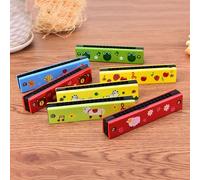 Harmonica En Bois Peint De Dessin Animé Pour Enfants, Jouets Musicaux Éducatifs, Instrument De Couleur Aléatoire, Nouvelle Vente
