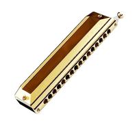 Harmonica Harmonica Chromatique 16 Trous 64 Tons C Ton Professionnel Jouant des Instruments De Musique Débutants (Color : Gold)