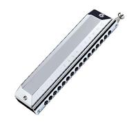 harmonica Harmonica Chromatique 16 Trous 64 Tons C Ton Professionnel Jouant Des Instruments De Musique Débutants (Color : Silver)