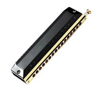 Harmonica Harmonica Chromatique 16 Trous 64 Tons C Ton Professionnel Jouant des Instruments De Musique Débutants (Color : BK)