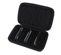 Harmonica Housse De Transport, Cuir PU Portable Harmonica Housse De Rangement Accessoires pour Harmonicas avec Fermeture à glissière for 7 Harmonicas, Noir