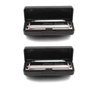 Harmonica Key of g, 2pcs 10 Trous 20 Tons Or organe buccy Harmonica with Case for débutant Enfants