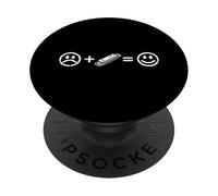 Harmonica Music Makes Happy Blues Harp Player Fan Lover PopSockets PopGrip Adhésif