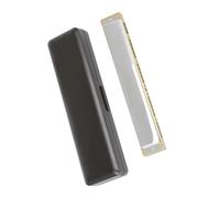 Harmonica Polyphonique 28 Trous Clé En Do Instrument À Vent Large Argent Et Or Harmonica Débutant Instrument Professionnel(Silver)