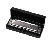 Harmonica pour Enfants Adulte Débutant e C Diatonique Harpe Orgue à Bouche 10 Trou Blues Instrument de musique Argent