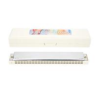 Harmonica professionnel Harmonica Diatonic Harp C Key Key en acier inoxydable Plaque de couverture 24-Hol (Blanc)