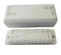 Harmonica Professionnel Harmonica Professionnel Diatonique 10 Trous Peigne Acrylique Blanc Transparent(Eb Key)