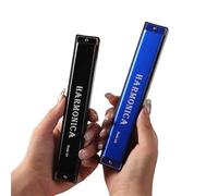 Harmonica Professionnel Introduction À Lenseignement De Lharmonica Métallique 24 Trous Gamme Chromatique(Sea Blue)