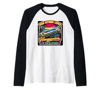 Harmonica rétro pour Hommes, Femmes, Enfants, Coucher de Soleil Meme Manche Raglan