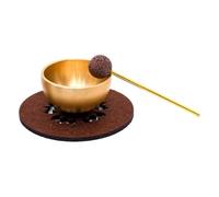 Harmonica Tibétaine - Mini ensemble de méditation avec tapis et outil de sonore et de pleine conscience, cloche pour chakra, pour yoga, relaxation, stress, 4 x 2,5 cm