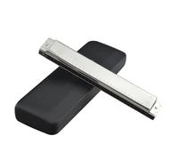 Harmonicas Harmonica diatonique en do majeur à 28 trous instrument idéal pour débuter et s'entraîner(Silver)