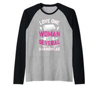Harmoniciste Citation Love One Woman and Several Harmonicas Manche Raglan