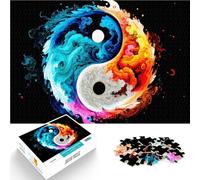 Harmonie Cosmique Yin Yang Puzzle pour Adolescents 1000 pièces Jeux Amusants en Famille Renforcer l'amour Entre Les Couples 38x26cm
