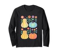 Harmonie des citrouilles et des Fleurs de la récolte d'automne Manche Longue