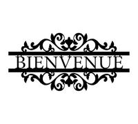 Harmonie Design - Décoration murale en métal, Bienvenue (35 x 18 cm) Décoration extérieur welcome, Décor maison, Décor jardin