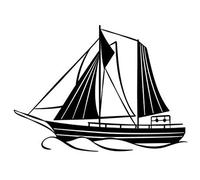 Harmonie Design Décoration murale en métal noir Bateau à voile 55x40 cm