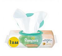 Pampers Lingettes humides pour bébés Protect & Care – calendula, pH naturel – Pack de 44 lingettes