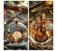 Harmonie musicale 2D en acrylique - 8 styles - Cadeau fait à la main avec guitare, piano, violon, musicien fait à la main pour enseignants, membres du groupe et décoration d'arbre de vacances (2, 2