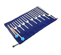 Harmoniseur De Diapason For Méditation Par Résonance De Guérison, Ensemble De 9 Diapasons De Chakra, Avec Chiffon De Nettoyage For Marteau En Silicone Et Sac, Tonalité Et Fréquence Précises