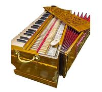 Harmonium Indien en Teck Massif - 3 ¼ Octaves, 2 Jeux de Anches Palitana (Bass & Male), Soufflet 7 Pli, 8 Registres - Kolkata