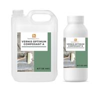 Harmony Béton - Vernis Béton Optimum® 4 kg - Polyuréthane Bi Composant Hydrofuge et Oléofuge pour Béton intérieur, Finition BRILLANTE, Protection Élevée, Rendement env. 25 m² - beton harmony