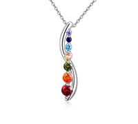 HARMONY BOLA 925 Sterling Silver Chakra Collier Yoga Pendentif Chakra Colliers Cristaux De Guérison Pendentif Bijoux Cadeaux pour Femmes