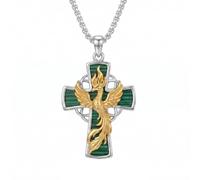 HARMONY BOLA Collier animal libellule en argent sterling 925 avec pendentif en forme de croix d'ormeau, bijou religieux, cadeau pour femme et mère, Argent sterling, Pas de pierre précieuse