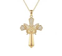 HARMONY BOLA Collier animal libellule en argent sterling 925 avec pendentif en forme de croix d'ormeau, bijou religieux, cadeau pour femme et mère, Argent sterling, Pas de pierre précieuse