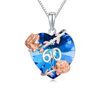 HARMONY BOLA Collier d'anniversaire en argent sterling 925 avec pendentif en forme de cœur rose pour femme