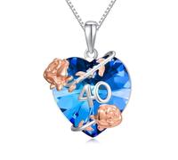 HARMONY BOLA Collier d'anniversaire en argent sterling 925 avec pendentif en forme de cœur rose pour femme
